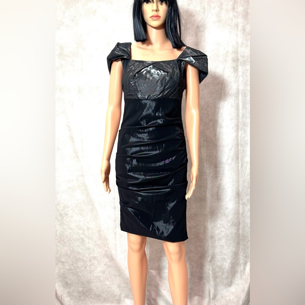 Nicole Miller Black Silver  Sheath Dress
